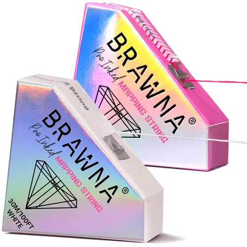 Miniatura 20 de BRAWNA [Versión mejorada] 30 metros de hilo blanco de mapeo de cejas para medición de cejas - Suministros de microblading - Kit PMU - Kit de 2-Blanco