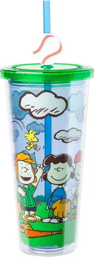 Miniatura 14 de Silver Buffalo Sanrio Hello Kitty Bow Pink Polka Dots - Vaso frío de plástico con tapa y tapa con pajita, 24 onzas Lazo Hello Kitty y lunares rosados