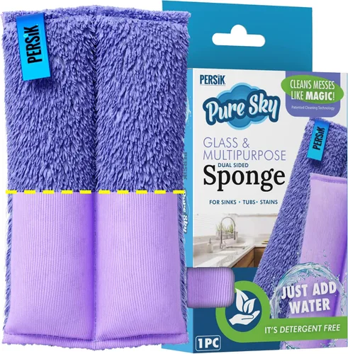 Pure-Sky Ultra - Esponja de limpieza de microfibra 2 en 1, combinación para vidrio y multiusos, solo agrega agua, no necesita detergentes, uso para