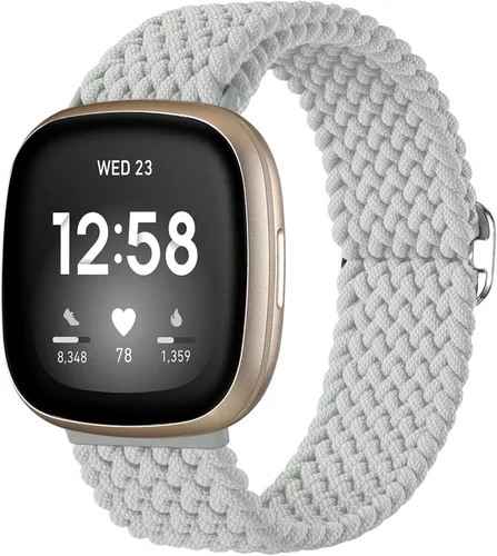 Miniatura 10 de Maledan Banda elástica trenzada compatible con Fitbit Sense/Versa 3/4 y Sense 2, correa elástica suave para reloj inteligente, accesorio