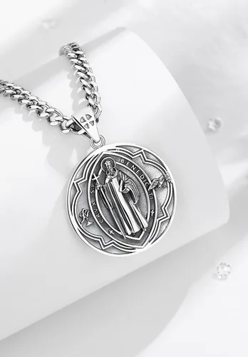 Miniatura 2 de CELESTIA Medallas de plata de ley 925 San MiguelSan CristóbalSan BenitoSan GabrielVirgen MaríaJesúsCaravacaMetatrónSello de los Siete Arcángeles