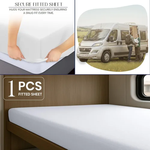 Miniatura 6 de SGI Bedding Litera para autocaravana, sábana bajera de 24 x 72 pulgadas, sábanas estrechas de algodón, bolsillo profundo de 14 pulgadas, suaves