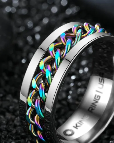 Miniatura 13 de King Ring 8mm Spinner Ring – Fidget Ring for Men & Women – Designed in USA