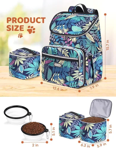 Miniatura 5 de BAGLHER Mochila de viaje para perros – Mochila de viaje desmontable para mascotas, bolsa para perros para viajar con 2 cuencos plegables de silicona