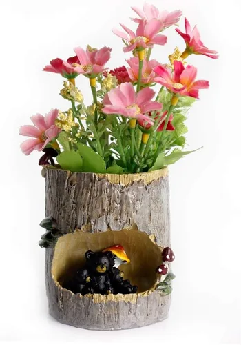 Miniatura 6 de GoodPlay Macetas suculentas para suculentas, macetas de resina, para decoración de oficina, hogar, jardín (oso)