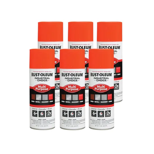 Miniatura 28 de Aerosol de esmalte Rust-Oleum para uso general; envase de 16 onzas líquidas; lata de aerosol, Blanco brillante, 6 BLANCO BRILLO
