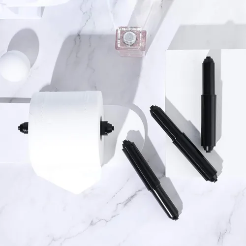 Miniatura 5 de Shappy 2 piezas de soporte universal de papel higiénico de repuesto con resorte de plástico retráctil de repuesto para papel higiénico, soporte