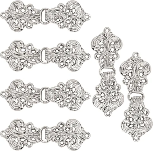 Miniatura 9 de AUEAR, Clips para suéter con diseño de flores y chal, cierre de capa, broche vintage, ganchos y ojos, clip retro Bronce