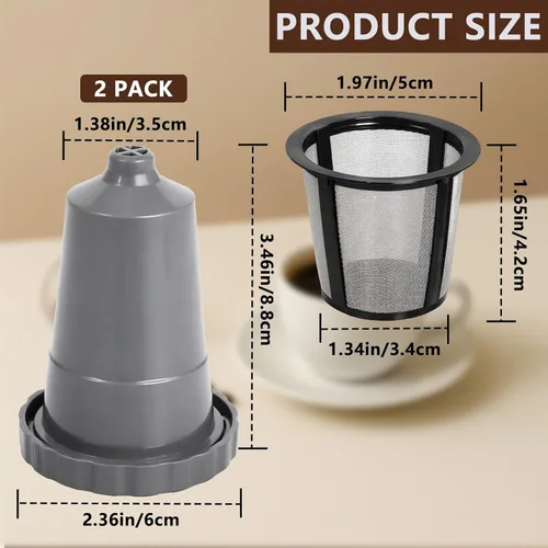 Miniatura 5 de Podoy Filtros de café reutilizables compatibles con B30 B40 B50 B60 B70 K10 MINI Plus K15 K40/45 K55 K60/65 K70/75/79 series 5048 Old Mode Gris