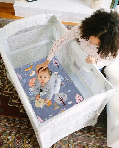 Miniatura 7 de Padded Pack n Play Sheets - Protector de colchón transpirable y grueso, acolchado de 38 x 26 pulgadas, sábana bajera ajustable para Graco, mini