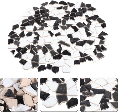 Miniatura 9 de HOMSFOU Azulejos de cerámica adhesivos azulejos de porcelana rotos irregulares Azulejos diminutos Piezas de vidrio de cristal para manualidades DIY