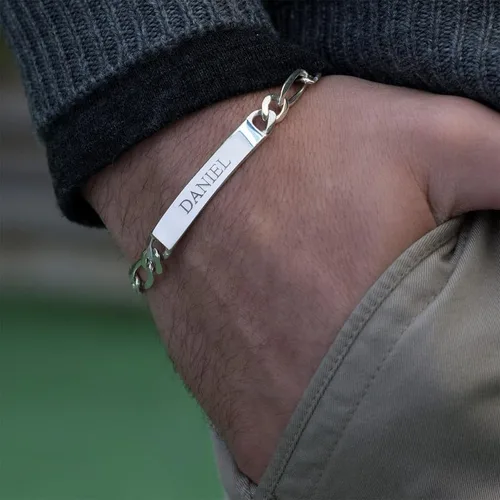 Miniatura 6 de MyNameNecklace Pulsera de identificación Amigo personalizada con inscripciones personalizadas, regalo de joyería para hombres, él, nombres