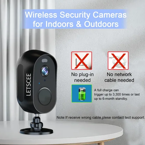 Miniatura 5 de LETSCEE - Cámaras de seguridad inalámbricas para exteriores o interiores, cámaras Alexa para seguridad del hogar en el exterior