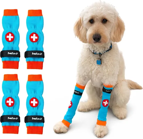 Miniatura 5 de PawFlex Comfy Paws - Leggings protectores antideslizantes de algodón para perros Funda médica para mascotas para patas de perros con agarre