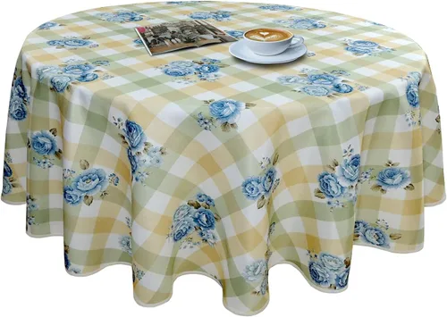 Miniatura 22 de Mantel rectangular con estampado floral de 60 x 84 pulgadas, resistente a las manchas e impermeable, mantel de vino para cocina, comedor, decoración