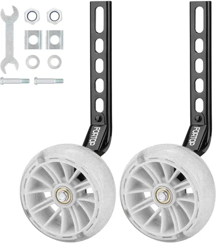Miniatura 11 de Ruedas de entrenamiento para bicicleta, par de ruedas traseras resistentes con estabilizadores, kit montado para niños y niñas, bicicletas de una