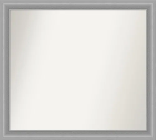Miniatura 378 de Amanti Art Espejo de baño plateado para sobre el fregadero, 24 x 24 pulgadas, espejo cuadrado de peltre forjado a medida, marco de madera casual