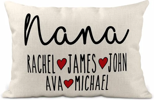 Miniatura 9 de Girls Love A Monogram Almohada para abuela – Regalos para abuela – Regalos para mamá de hija – Regalos para mamá – Almohada personalizada – Regalos