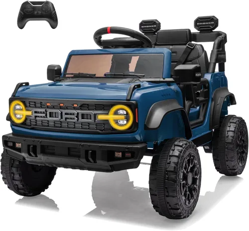 Miniatura 9 de YOFE Juguete de batería de 12V para niños, Ford Bronco Raptor Coche eléctrico para niños con control remoto para padres, camioneta con batería