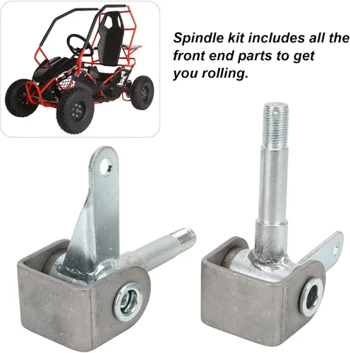 Miniatura 3 de Juego de husillos para Go Kart, 4.5 pulgadas x 5/8 pulgadas, 2 piezas de soporte de husillo de aleación de acero derecho izquierdo para accesorios