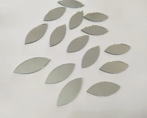 Miniatura 3 de 120 piezas de azulejos de mosaico de vidrio, hojas de pétalos, suministros de vidrio para manualidades, espejos de manualidades, adornos de espejo