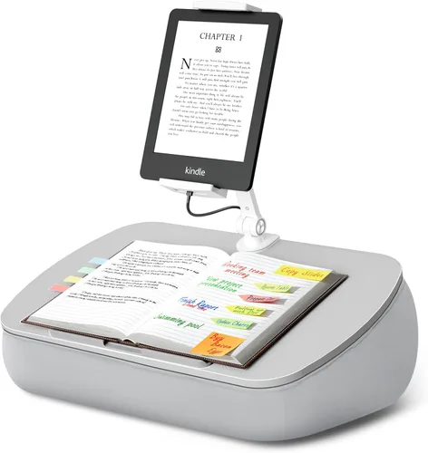 Miniatura 8 de ERGONOV Almohada de frijoles para regazo acogedora Kindle con soporte ajustable para brazo, soporte de tableta de 360°, se adapta a Kindle