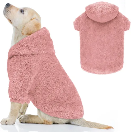 Miniatura 19 de Suéteres de vellón y sherpa para perros pequeños, mullidos, suaves, de doble cara, afelpados, con capucha, negro, XS