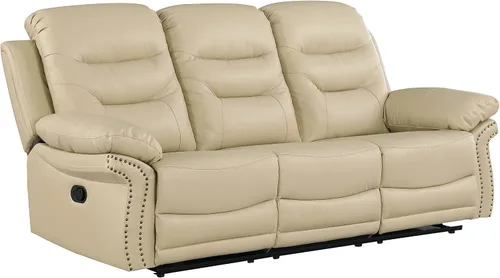 Miniatura 15 de Blackjack Furniture Andrews - Sofá reclinable de cuero tapizado con cabeza de clavos tradicional tapizada con tapizado y ribeteado, sofá biplaza