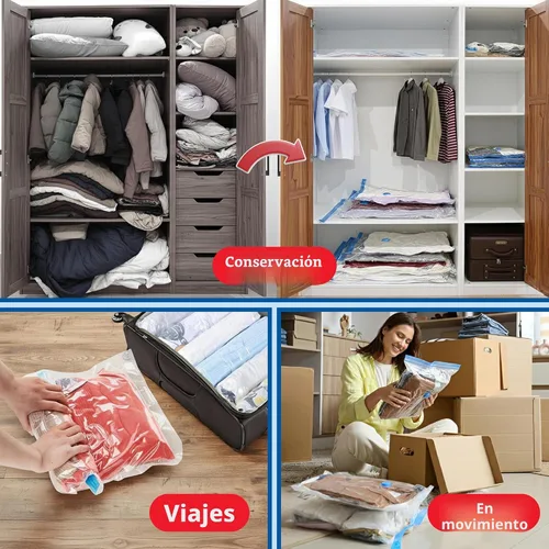Miniatura 8 de Spacesaver - Bolsas de almacenamiento al vacío - Para ropa, edredones, mantas, ropa de cama - Sello de compresión para almacenamiento en armarios +