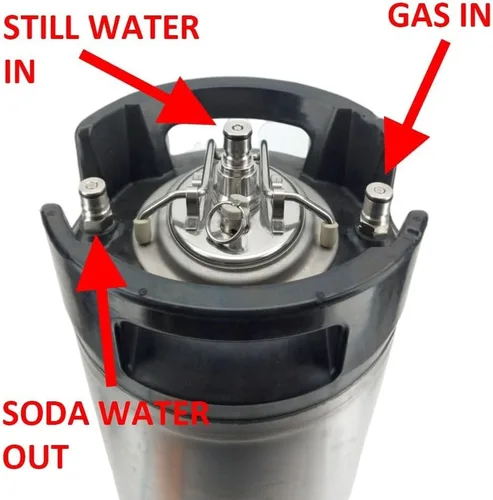 Miniatura 5 de Carbonatador de agua de soda continua Tapa,Carbonatador de soda Carbonatación - Solución continua de agua de soda Plata