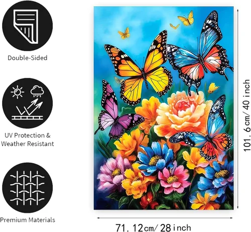 Miniatura 2 de Banderas de Jardín de Abeja de Verano para Exterior Disculpen las Malezas, Estamos Alimentando a las Abejas, Letrero de Patio, Sin Corte de Césped