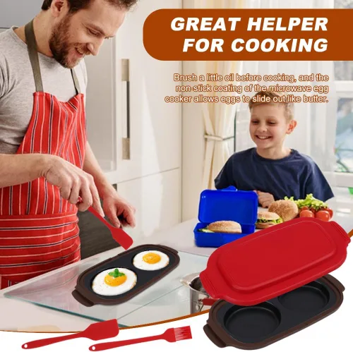 Miniatura 7 de Olla de huevos para microondas, de calor rápido, para cocinar huevos y freidora para sándwiches de desayuno, ahorra tiempo, portátil para el hogar