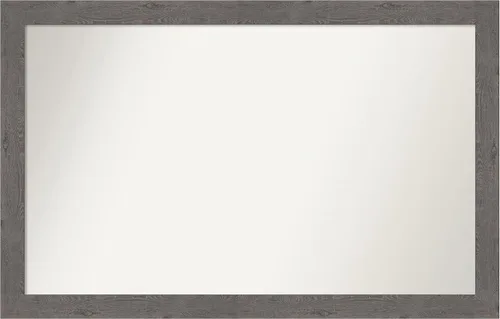 Miniatura 269 de Amanti Art Espejo de baño gris para sobre el fregadero, 31 x 48 pulgadas, espejo de tocador rectangular estrecho de color gris, marco de madera