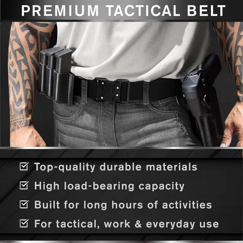 Miniatura 2 de TECEUM Tactical Belt – Heavy-Duty & Quick Release – Military, Work, Rigger, Duty & Utility Belt for Men