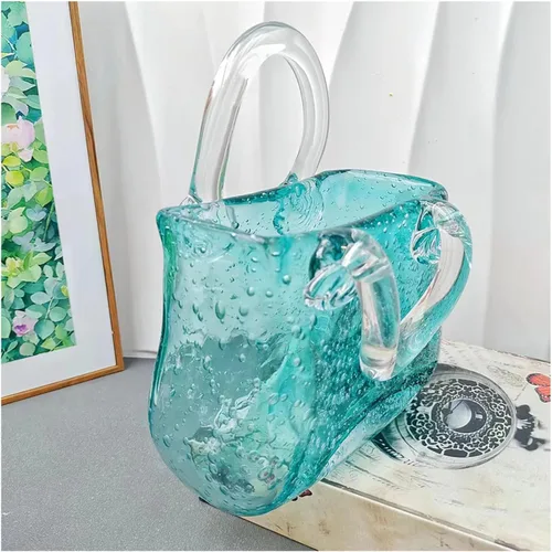 Miniatura 13 de Purse Vase for Flowers, Multifunctional Flower Vase Shopping Bag Vase Glass Pocketbook Vase, for Floral Arrangement Centerpiece Home