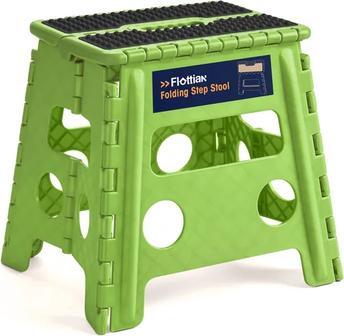 Miniatura 11 de Flottian Taburete plegable de 9 pulgadas para adultos y niños con capacidad para hasta 300 libras, taburetes plegables antideslizantes con asa