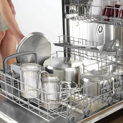 Miniatura 6 de Noamus Paquete de 4 tazas de café de vidrio con tapa y cuchara, taza de té de rayas verticales acanaladas de 13 onzas, juego de cristalería clásica