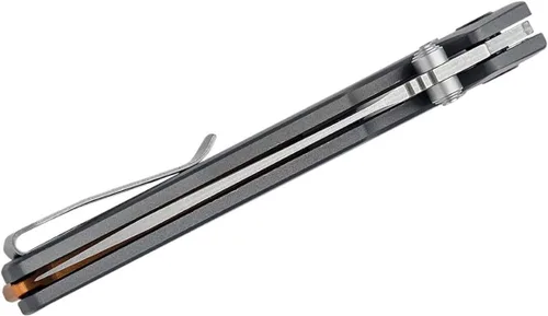 Miniatura 3 de Kershaw Iridium Reverse Tanto - Cuchillo de bolsillo plegable, elegante hoja de acero D2 de 3.4 pulgadas, mecanismo de bloqueo DuraLock, mango