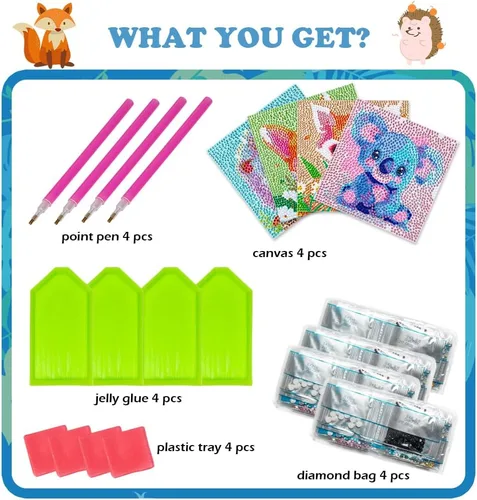 Miniatura 3 de QEUOYSS Kits de arte de diamantes 5D para niños principiantes, kits fáciles de artes y manualidades para niños de 8 a 12 años, juego de manualidades