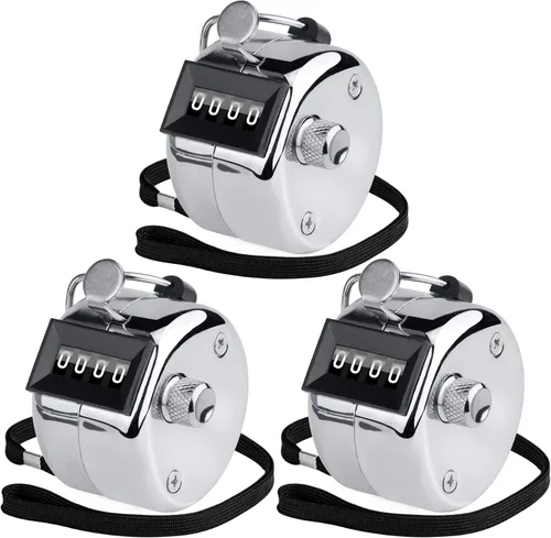 Miniatura 9 de KTRIO Contador Manual de Metal, Contador de Clics de 4 Dígitos, Contadores Mecánicos Manuales para Entrenamiento, Tejido, Personas, Vueltas, Pesca