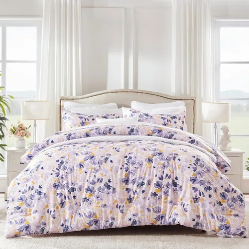 SLEEP ZONE - Juego de edredón tamaño King en una bolsa - Juegos de ropa de cama para todas las estaciones, 7 piezas con 1 edredón, 1 sábana bajera,