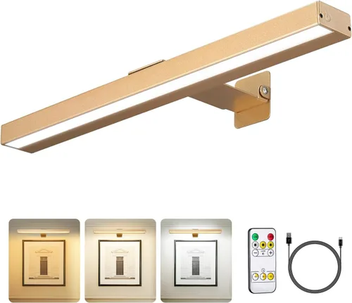 Miniatura 17 de MIOBLUE Luces Inalámbricas para Cuadros con Control Remoto, Luz para Pinturas Recargable Completamente de Metal, Lámpara de Exhibición de 16