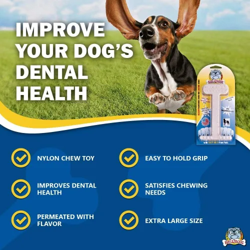 Miniatura 4 de Bullibone - Juguete de nylon para perros masticadores agresivos - Hueso para higiene dental con sabor a tocino, juguetes masticables resistentes