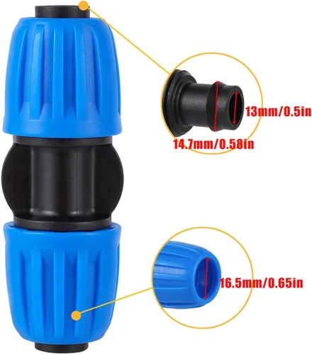 Miniatura 3 de 10 piezas de accesorios de acoplamiento de tubería de riego de 1/2 pulgada (1/2 pulgada de diámetro interior x 0.63 pulgadas de diámetro) tubos