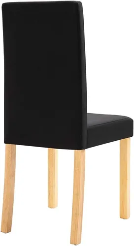 Miniatura 7 de Modern Dining Chairs Set of 2 Black Fabric Upholstered with Rubber Wood Frame for Kitchen Dining Room Farmhouse Decor