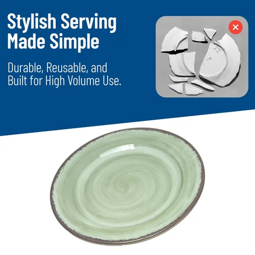 Miniatura 7 de Carlisle FoodService Products Mingle - Plato de plástico reutilizable para aperitivos con estilo de cerámica para el hogar y restaurante, melamina