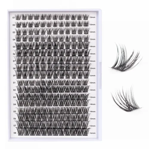 Miniatura 12 de Extensiones de pestañas en racimo 72, pestañas postizas, extensiones de pestañas reutilizables, para colocar uno mismo, aspecto natural, mezcla