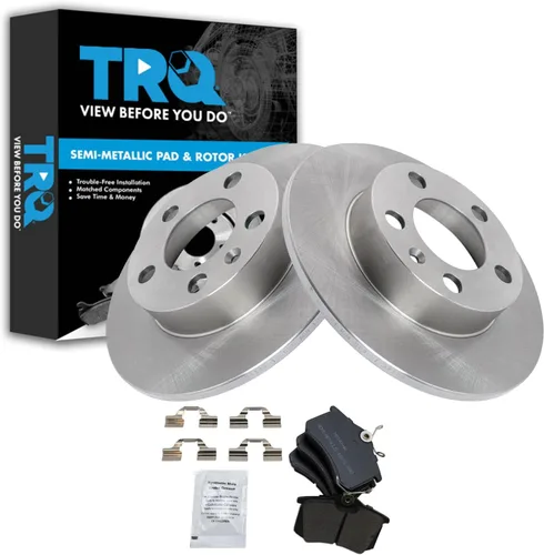 Miniatura 41 de TRQ Juego de pastillas de freno semimetálicas traseras y rotores compatibles con Chevrolet Trailblazer 02-06 Trailblazer EXT 04-06 SSR 02-07 GMC