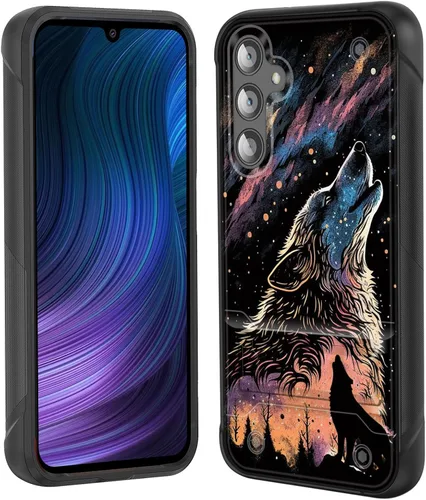 Miniatura 27 de Funda para Galaxy S24 Plus con soporte, doble capa híbrida de policarbonato duro y silicona suave, resistente a prueba de golpes, funda protectora