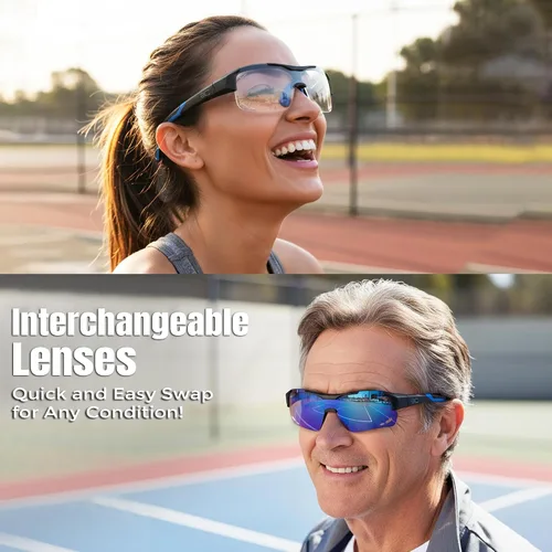 Miniatura 2 de BLUE CUT Sports Safety Goggles Interchangeable Sun Lens Anti Fog UV Protection Indoor Outdoor Pickleball Cycling Basketball